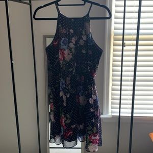 Like NEW Fortune and Ivy Floral/polka dot navy dress